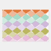 夏の色のパターンのダイヤモンドキッズ ラッピングペーパーシート (正面)