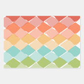 夏の色の鮮やかダイヤモンドの子供 ラッピングペーパーシート (正面3)