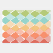 夏の色の鮮やかダイヤモンドの子供 ラッピングペーパーシート (正面2)