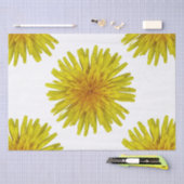 夏の色の黄色いタンポポの花 薄葉紙 (クラフト)