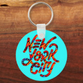 夏の色のTrending New York Cityロゴ キーホルダー (正面)