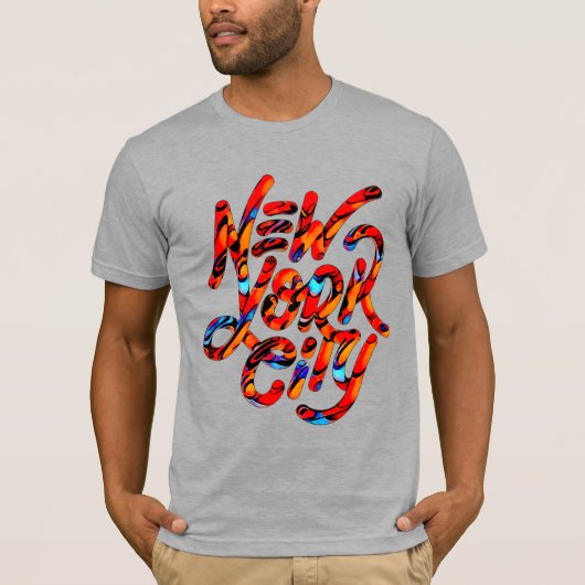 夏の色のTrending New York Cityロゴ Tシャツ (正面)