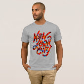 夏の色のTrending New York Cityロゴ Tシャツ (正面フル)