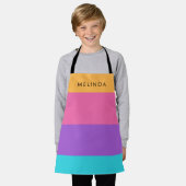 夏の色パーソナライズされた名 エプロン (着用した状態)