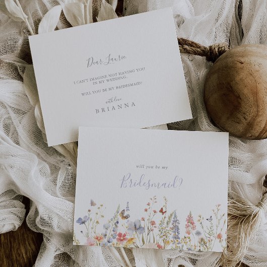 夏の色数々ののワイルドフラワーの花嫁提案 ノートカード