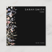 夏の色数々のワイルドフラワーフローリストQRコード スクエア名刺 (正面)