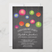 夏の色紙ランタン記念日パーティー 招待状 (正面)