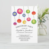 夏の色紙ランタン 結婚記念日パーティー 招待状 (スタンド正面)