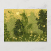夏の芝生、ウール絵画ズ、風景の緑の色合い ポストカード (正面)