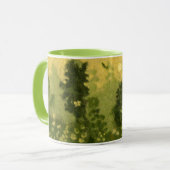 夏の芝生、ウール絵画ズ、風景の緑の色合い マグカップ (正面左)