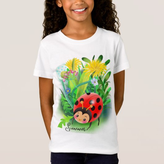 夏の花おもしろいの漫画のラディバグ Tシャツ (正面)