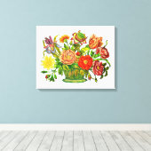 夏の花かごヴィンテージアート キャンバスプリント (インサイチュ (ウッドフロア))