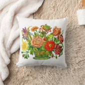 夏の花かごヴィンテージアート クッション (ブランケット)