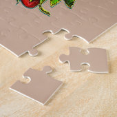 夏の花かご、ベージュの背景 ジグソーパズル (側面)