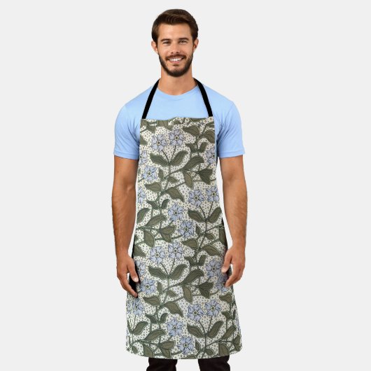 夏の花かわいらしエレガントフローラ エプロン (着用した状態)