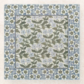 夏の花かわいらしエレガントフローラ ガラスコースター (正面)