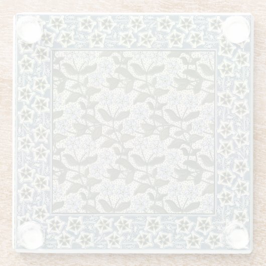 夏の花かわいらしエレガントフローラ ガラスコースター (裏面)