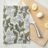 夏の花かわいらしエレガントフローラ キッチンタオル (四つ折り)