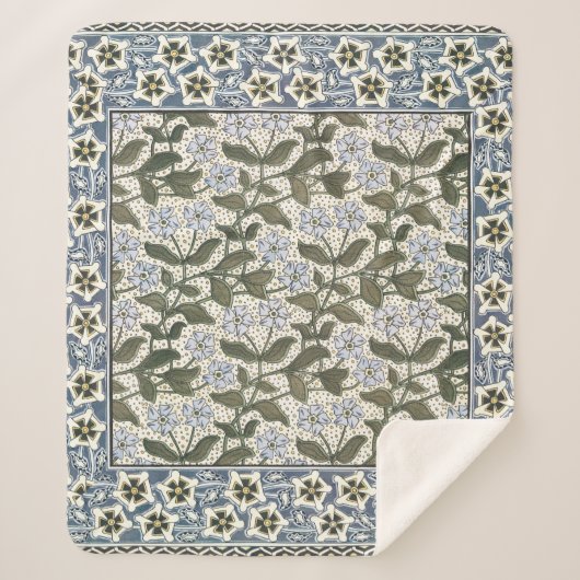 夏の花かわいらしエレガントフローラ シェルパブランケット (正面)