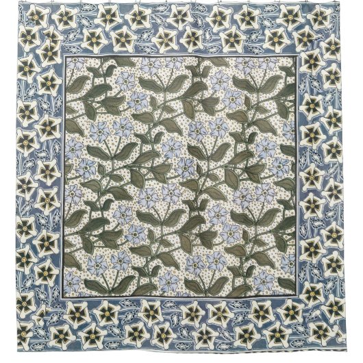 夏の花かわいらしエレガントフローラ シャワーカーテン (正面)