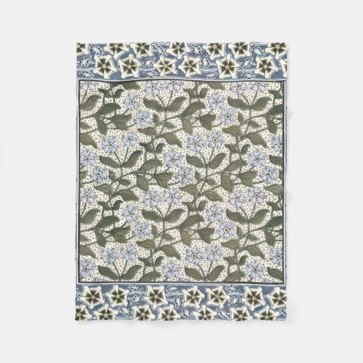 夏の花かわいらしエレガントフローラ フリースブランケット (正面)