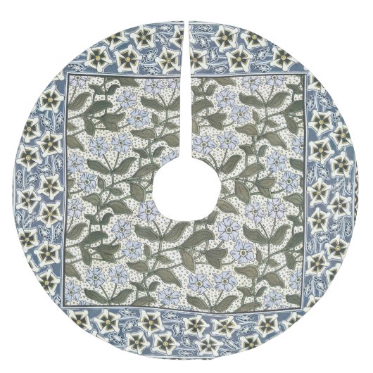 夏の花かわいらしエレガントフローラ ブラッシュドポリエステルツリースカート (正面)