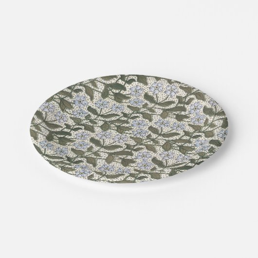 夏の花かわいらしエレガントフローラ ペーパープレート (アングル)