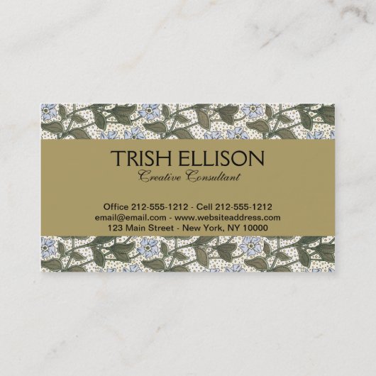 夏の花かわいらしエレガントフローラ 名刺 (裏面)