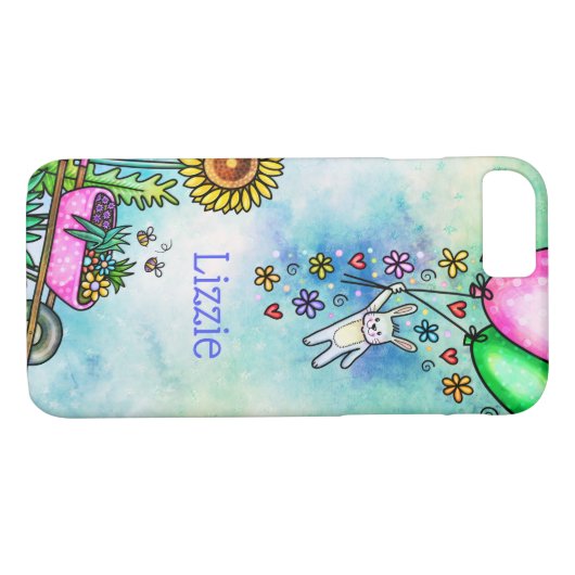 夏の花とお洒落風船つきバニー Case-Mate iPhoneケース (裏面(横))