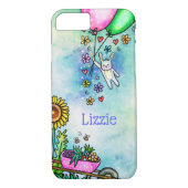 夏の花とお洒落風船つきバニー Case-Mate iPhoneケース (裏面)