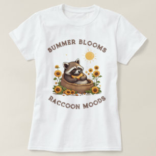 夏の花とアライグマの気分 Tシャツ
