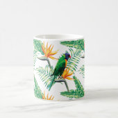 夏の花とカラフル鸚鵡 コーヒーマグカップ (中央)