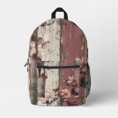 夏の花と木 プリントバックパック (正面)