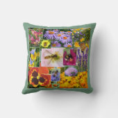 夏の花と虫のコラージュ クッション (裏面)