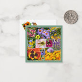 夏の花と虫のコラージュ ノートカード (正面/裏面インサイチュ)