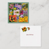 夏の花と虫のコラージュ ノートカード (正面/裏面)