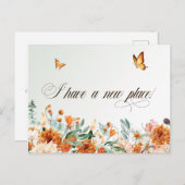 夏の花と蝶が動いた ポストカード (正面/裏面)