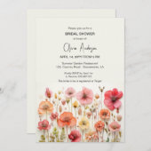 夏の花と蝶のウェディングシャワー 招待状 (正面/裏面)