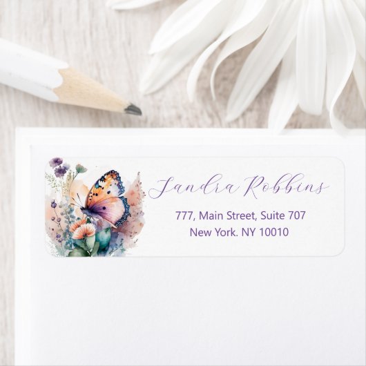 夏の花と蝶 ラベル (インサイチュ)