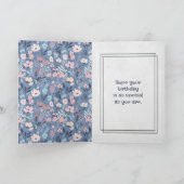 夏の花と針の誕生日 カード (内部)