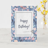 夏の花と針の誕生日 カード (黄色い花)