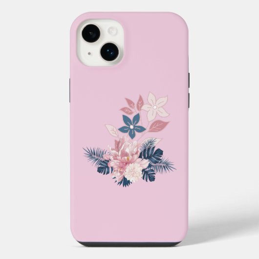 夏の花のガーリー iPhoneケース (裏面)