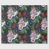 夏の花のパターン ラッピングペーパー (フラット)