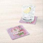 夏の花のフローラことわざ美 スクエアペーパーコースター (インサイチュ)