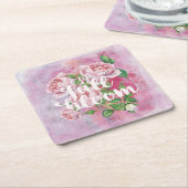 夏の花のフローラことわざ美 スクエアペーパーコースター (アングル)