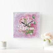 夏の花のフローラことわざ美 スクエア壁時計 (ホーム)