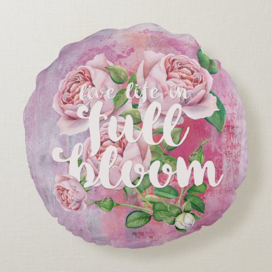 夏の花のフローラことわざ美 ラウンドクッション (裏面)