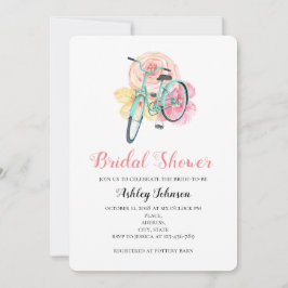 夏の花のブライダルシャワー招待状。自転車 招待状
