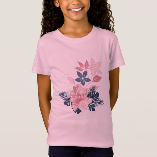 夏の花の女性の服 Tシャツ (正面)