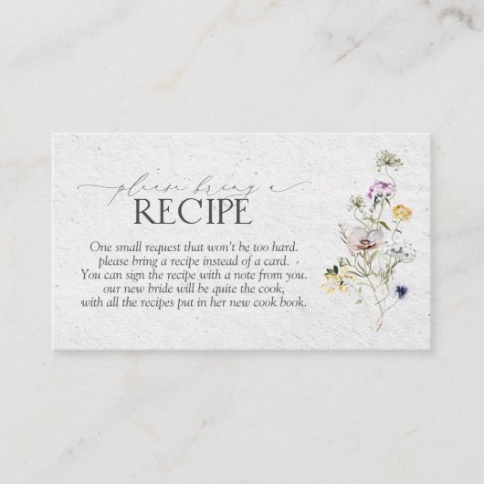 夏の花の植物花をお持ちくださいレシピ エンクロージャーカード (正面)